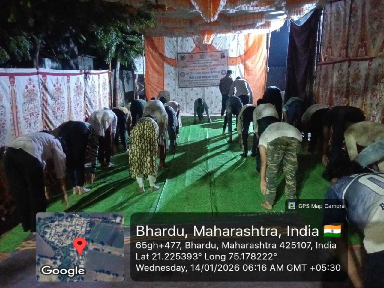 On 14th January 2026, the camp began with morning prayer and yoga practice.